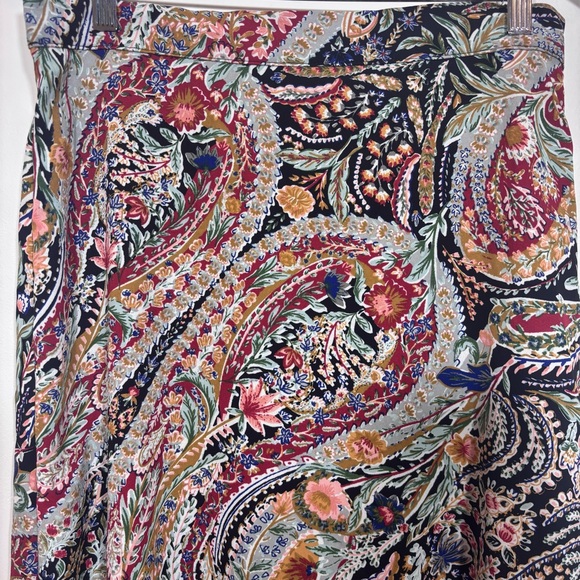Vince Camuto Paisley Floral Midi Skirt Women's Medium Boho Western Lined Flowy - Picture 4 of 10
